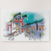 Venedig Italien Handgezeichnete Landschaft Puzzle (Horizontal)