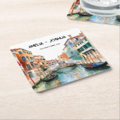 Venedig Italien Hochzeit der Wasserfarben Rechteckiger Pappuntersetzer (angewinkelt)