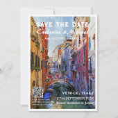 Venedig Italien Hochzeitsreisepakete - QR-Code Save The Date (Vorderseite)