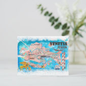 Venedig Italien Illustrierte Karte (Stehend Vorderseite)