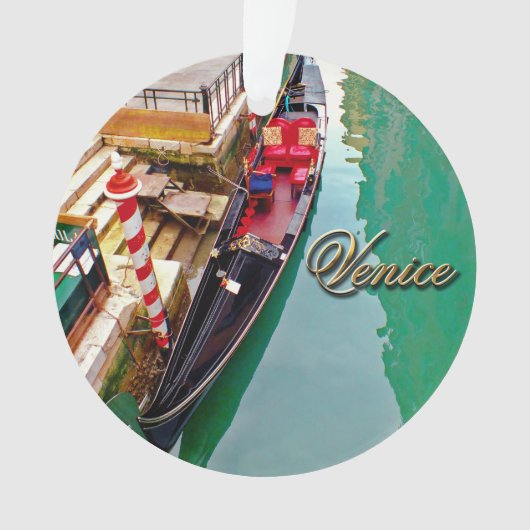 Venedig, Italien (IT) - zwei bunte Gondeln Ornament (Vorderseite)