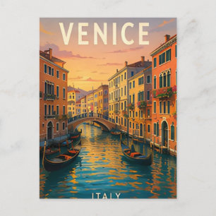 Venedig Italien Kanal Brücken Italienische Uferpro Postkarte
