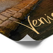 Venedig Italien Kanal Lebend Hübsche kleine Brücke Poster (Ecke)