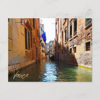 Venedig Italien Kanal Lebend Hübsche kleine Brücke Postkarte