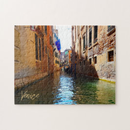 Venedig Italien Kanal Lebend Hübsche kleine Brücke Puzzle