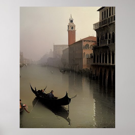 Venedig - Italien - Kanal und Gondelgemälde Poster (Vorne)