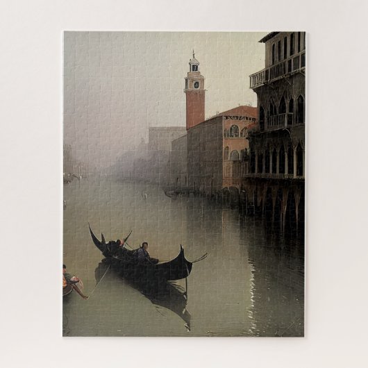 Venedig Italien Kanal und Gondelgemälde Postkarte Puzzle (Vertikal)