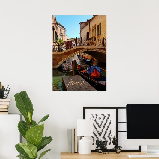 Venedig Italien Kanalbrücke Schiffsreise Poster (Heimbüro)