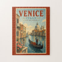Venedig Italien Kanäle Illustration Reise Kunst Re