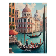 Venedig Italien Kanäle Reiseplakat