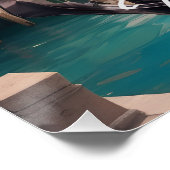 Venedig Italien Kanäle Reiseplakat Poster (Ecke)