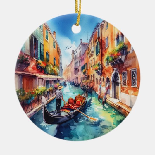 Venedig Italien Keramik Wasserfarbe Keramik Ornament (Vorne)
