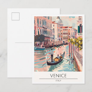 Venedig Italien Kunst Illustration Reise Postkarte