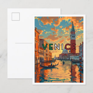 Venedig Italien Kunst Vintage Reise Postkarte