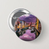 Venedig, Italien - Landschaftlicher Kanal und Vene Button (Vorne & Hinten)