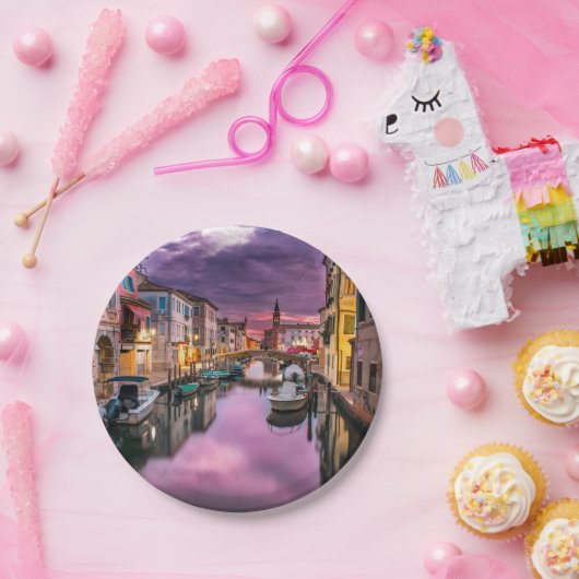 Venedig, Italien - Landschaftlicher Kanal und Vene Pappteller (Party)