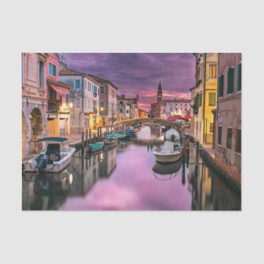 Venedig, Italien - Landschaftlicher Kanal und Vene Seidenpapier (Vorderseite)