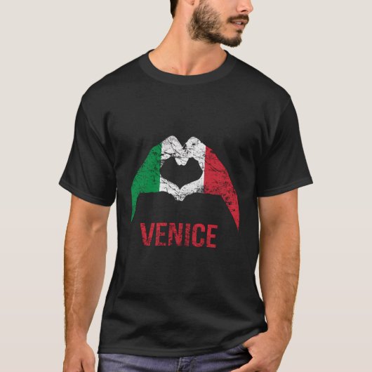 Venedig Italien Liebe Herz Proud Retro Italienisch T-Shirt (Vorderseite)