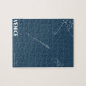 Venedig Italien Minimalistische Stadtkarte Kunst,  Puzzle (Horizontal)