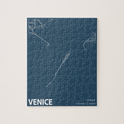 Venedig Italien Minimalistische Stadtkarte Kunst,  Puzzle (Vertikal)
