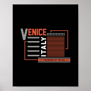 Venedig Italien modernes geometrisches Typografie- Poster