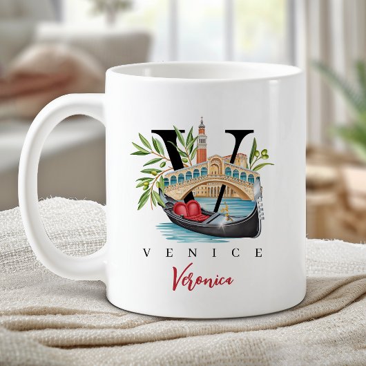 Venedig Italien Monogramm Buchstabe V Personalisie Kaffeetasse