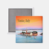 Venedig, Italien Orange Sunset Schöne Aussicht Magnet (Vorderseite/Rückseite)