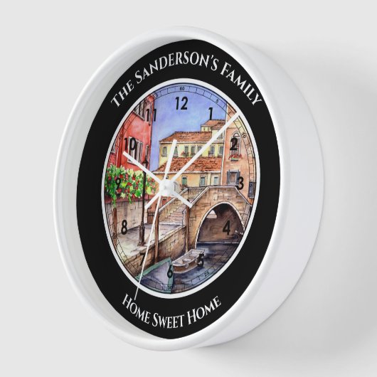 Venedig - Italien Pen und Aquarellmalerei Uhr (Winkel)