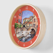 Venedig Italien - Pen & Wash Aquarellmalerei Uhr (Winkel)