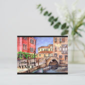 Venedig Italien Pen & Wash Postkarte (Stehend Vorderseite)