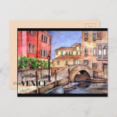 Venedig Italien Pen & Wash Postkarte (Vorne/Hinten)