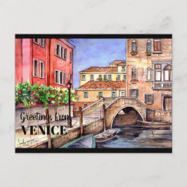 Venedig Italien Pen & Wash Postkarte