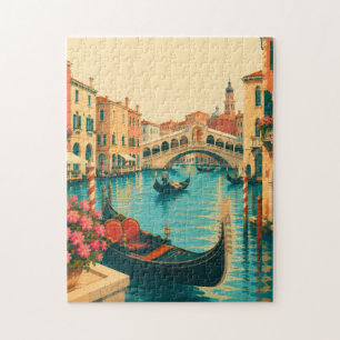 Venedig Italien Puzzle Rialto-Brücke Gondel