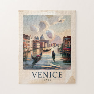 Venedig Italien Reise Vintage-Wasserfarbe Grand Ca Puzzle