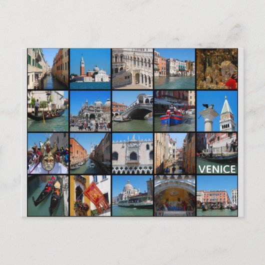 Venedig Italien ReisefotoCollage Postkarte (Vorderseite)