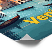 Venedig Italien Reisen Kunst, Vintage Illustration Poster (Ecke)