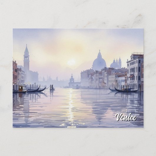 Venedig Italien Reisen Souvenir Watercolor Postkarte (Vorderseite)