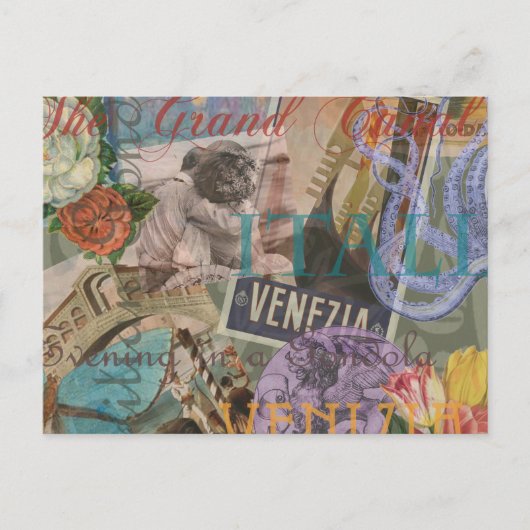 Venedig Italien Reisen Vintage Hübsche Kunst Postkarte (Vorderseite)