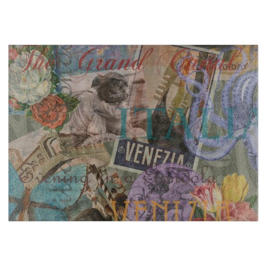 Venedig Italien Reisen Vintage Hübsche Kunst Schneidebrett (Vorderseite)