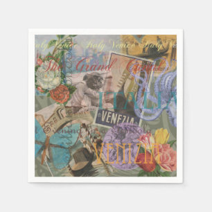 Venedig Italien Reisen Vintage Hübsche Kunst Serviette
