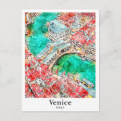 Venedig Italien Reisen Wasserfarben Sketch Hand ze Postkarte (Vorderseite)