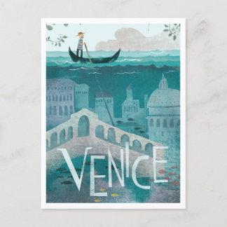 Venedig, Italien, Reiseroute Postkarte