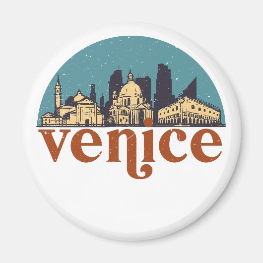 Venedig Italien Retro City Skyline Stadtbild Magnet (Vorne)