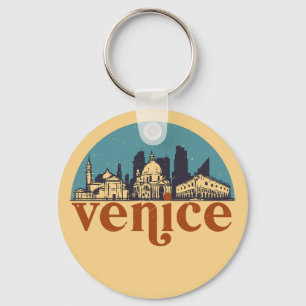 Venedig Italien Retro City Skyline Stadtbild Schlüsselanhänger