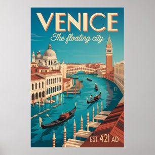 Venedig Italien Retro-Silhouette Stadtlandschaft R Poster