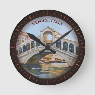 Venedig, Italien - Rialto-Brücke Runde Wanduhr
