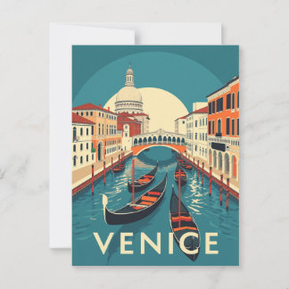 Venedig Italien Rialto-Brücke Vintage Postkarte