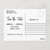 Venedig Italien Romantische Save the Date Postkarte (Rückseite)