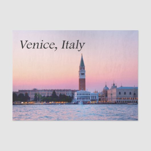 Venedig, Italien Rosa Sonnenuntergang Seidenpapier (Vorderseite)