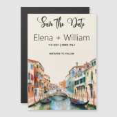 Venedig Italien Save the Date mit italienischen Fl Magneteinladung (Vorne/Hinten)
